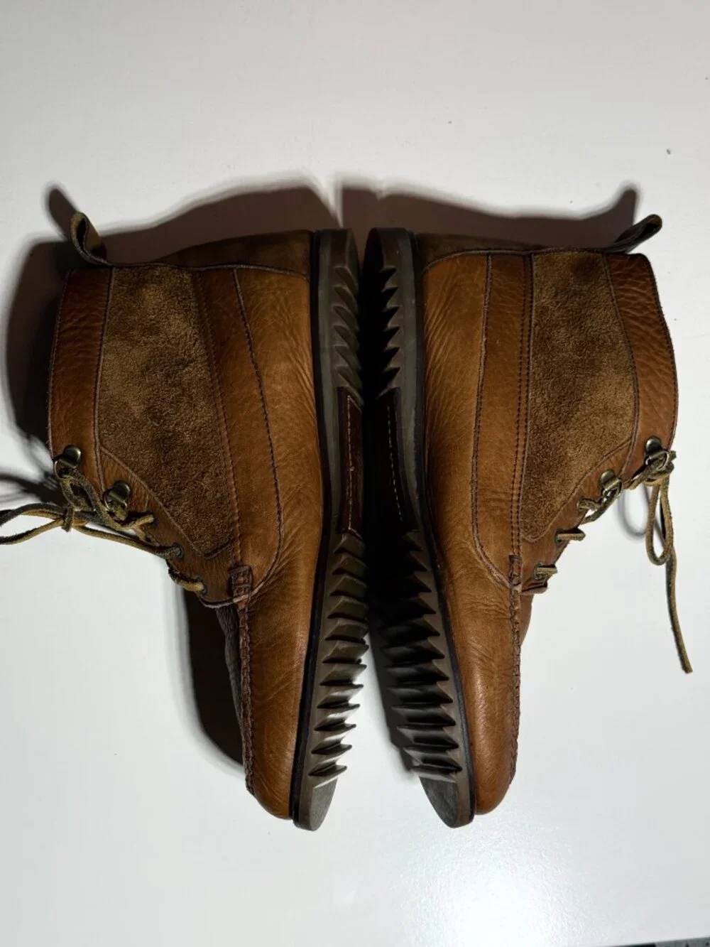 Vintage Bostonian Fantastic Double Leather Moccasins Leather Sole Mens Size 10 M